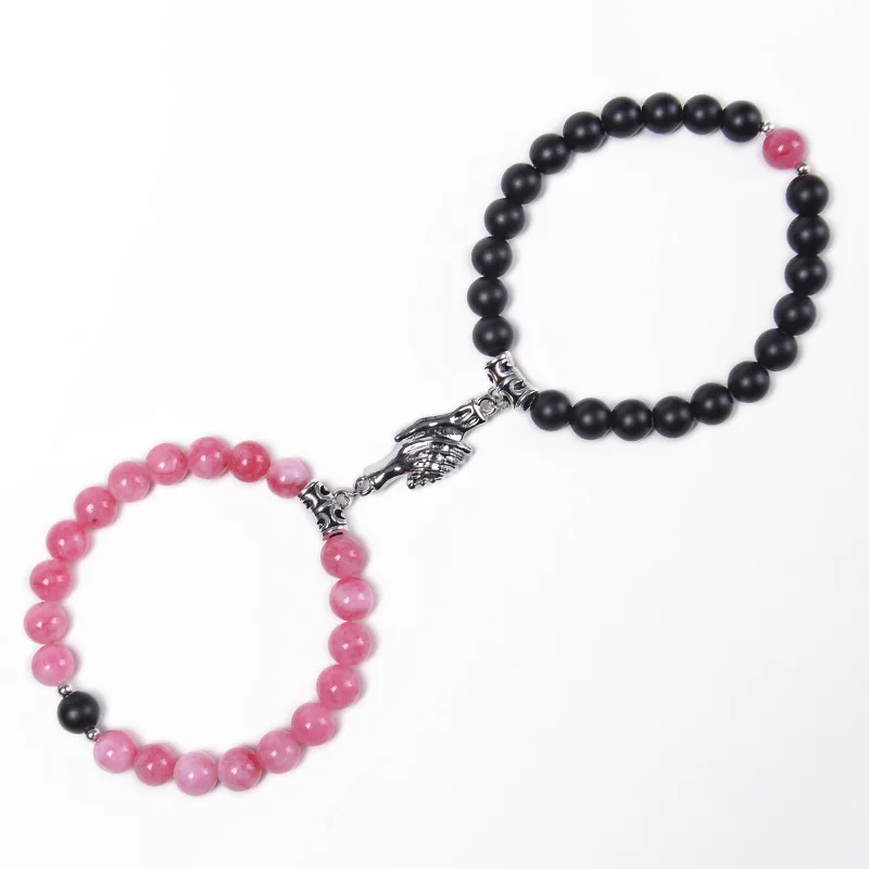 

2pcs/set Natural Stone Beads Yoga Bracelet For Women Men Lovers Distance Magnet Couple Bracelets Friendship Jewelry