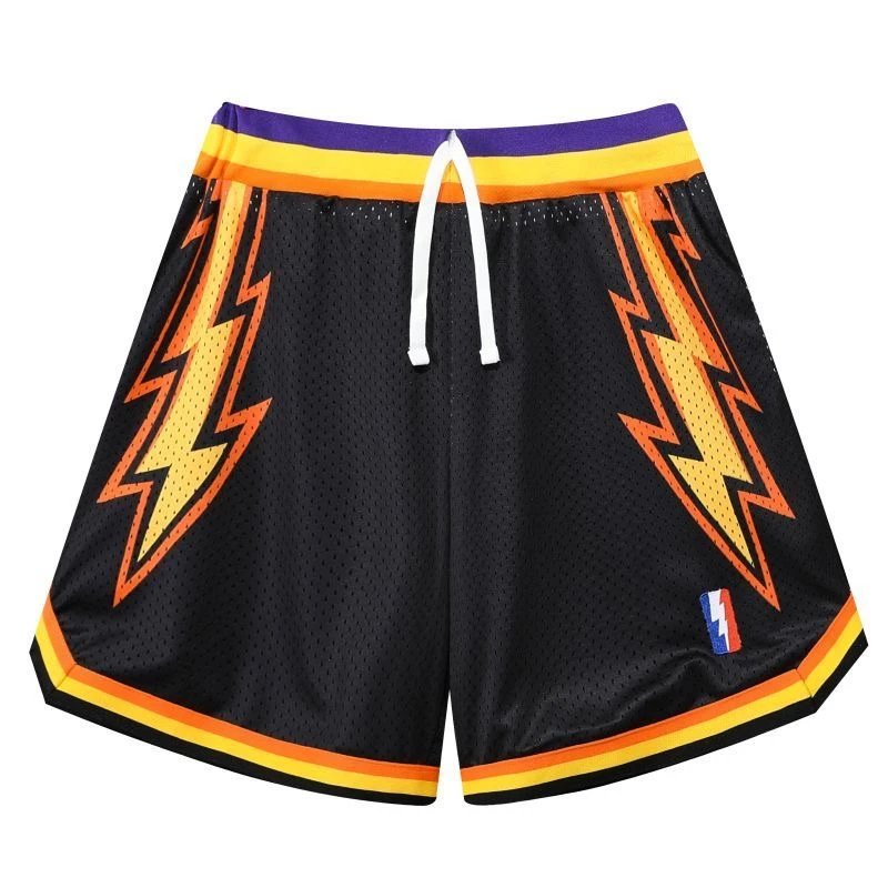 2023 New Basketball Shorts Outdoor Sports Fitness Beach Pants Spliced Printed Elastic Drawstring Waistband Training Ventilation