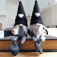 coffee gnome dolls couple home decoration plush gnomes ornament kawaii christmas gift for kids lover room desk decorations