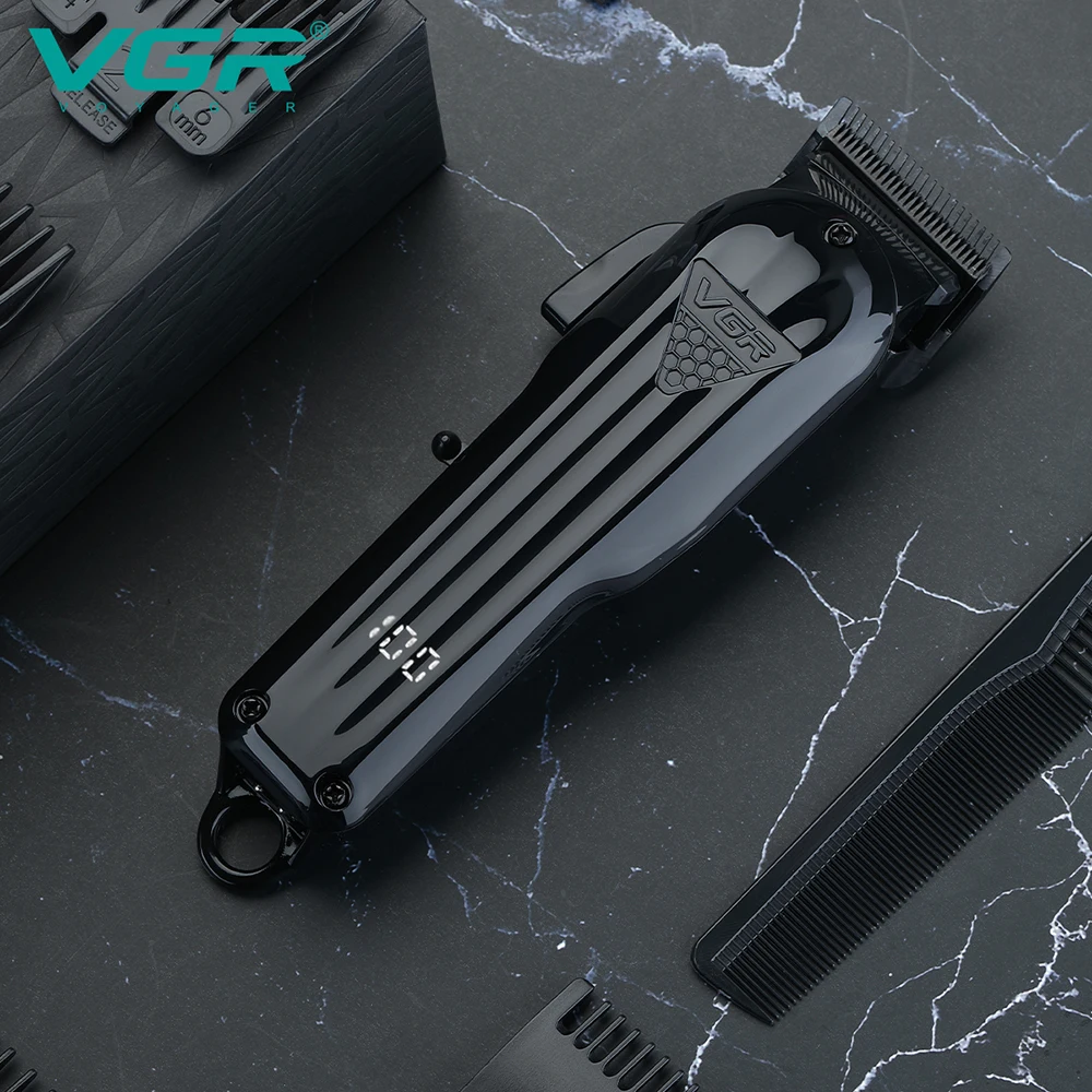 Rechargeable VGR Professional Hair Clipper Hair Trimmer For Men Shaver Hair Cutting Machine Barber Accessories Cut Machin Beard