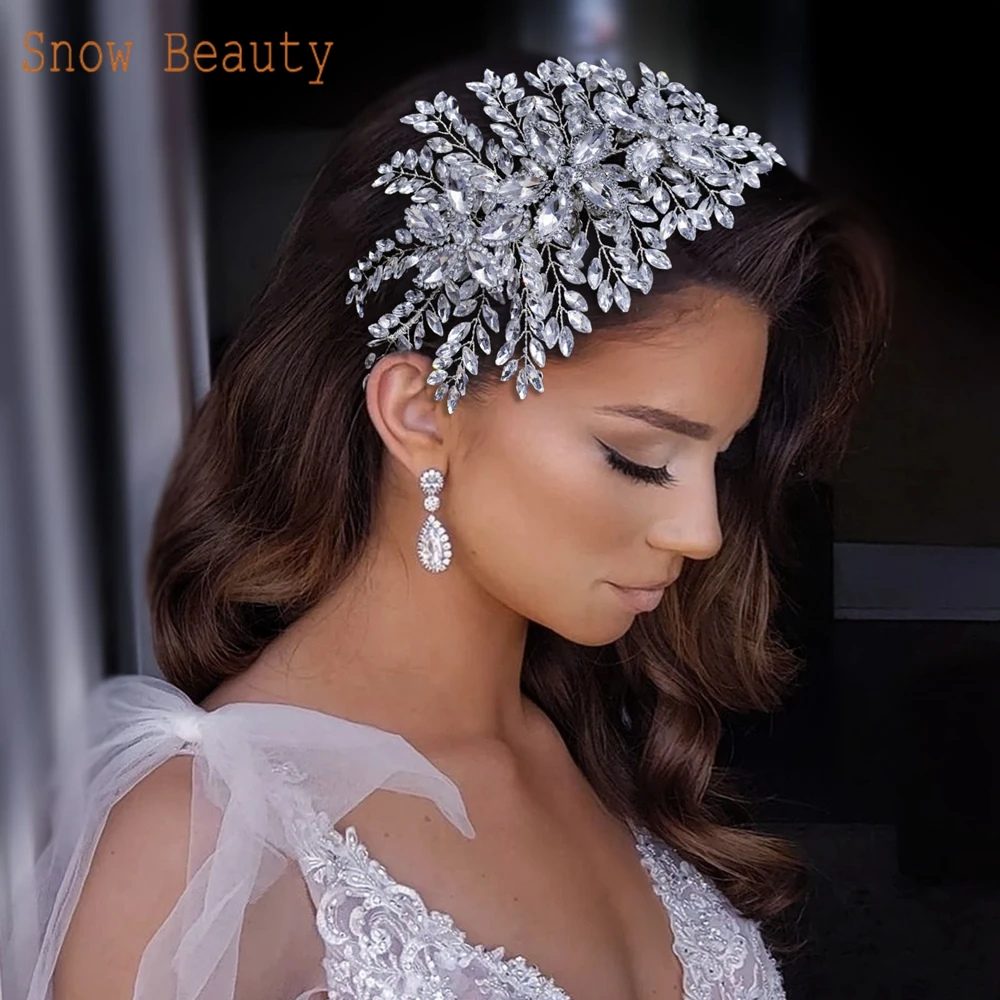 

DZ012 Design Bridal Headpiece Shiny Rhinestone Wedding Hair Accessories Pageant Hair Ornament Bride Headwear Flower Women Tiara