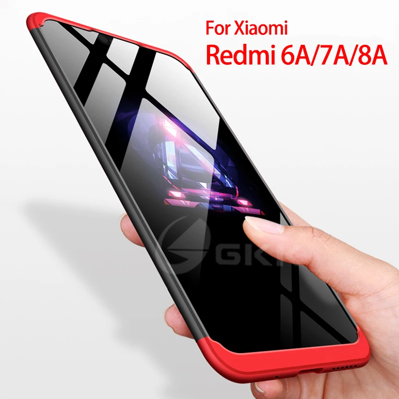

Чехол GKK для Xiaomi Redmi 6A 7A 8A 3 в 1, противоударный Матовый Жесткий чехол с полной защитой для Xiaomi Redmi 6A 7A 8A, чехлы