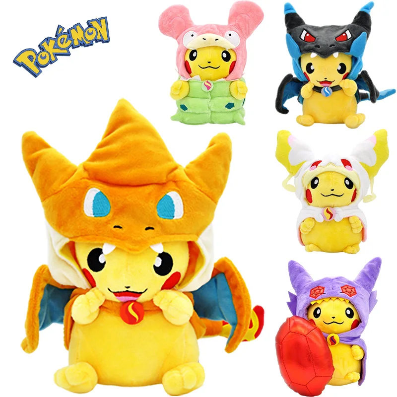 

Anime Pokemon Cross-Dressing Plush Doll 20Cm Cartoon Animal Stuffed Pikachu Charmander Snorlax Quality Soft Toys Children Gifts