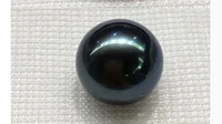 charming 7mm natural south sea genuine black round good luste loose pearl half drilled 0403
