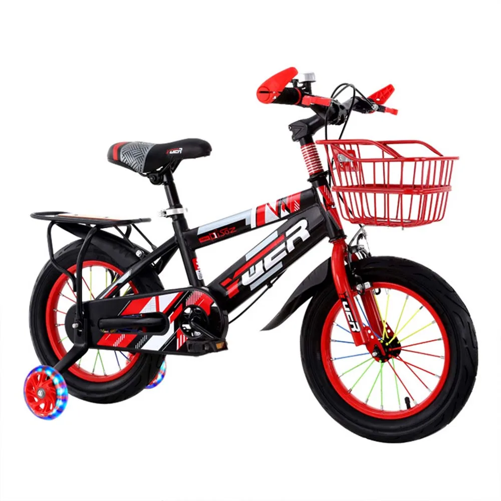 

Children Bike 12 Inches Bike With Auxiliary Flash Wheel For Boys And Girls 2 Years Old Above Secure High Carbon Steel Frame