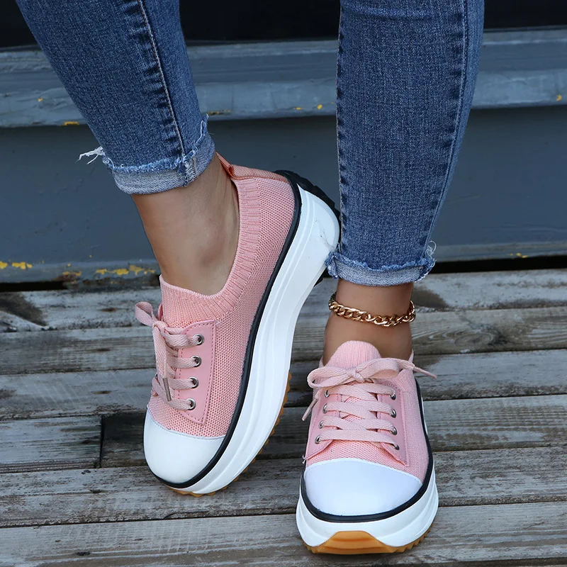 Women Sneakers Shoes Fashion  Vulcanized  High Quality Flats   Walking Platform Plus Size Zapatillas Mujer