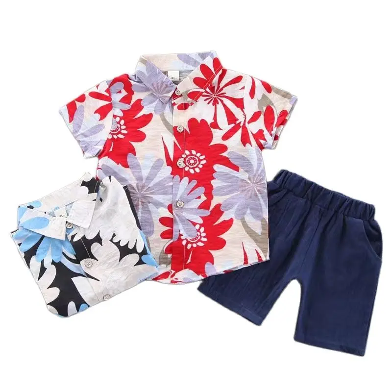 

Summer Baby Boy's Outfit Fashion Beach Casual Clothes Sets Top Shorts 2PCS Infant Suits Kids Costume For 6 Month to 4 Years Wear