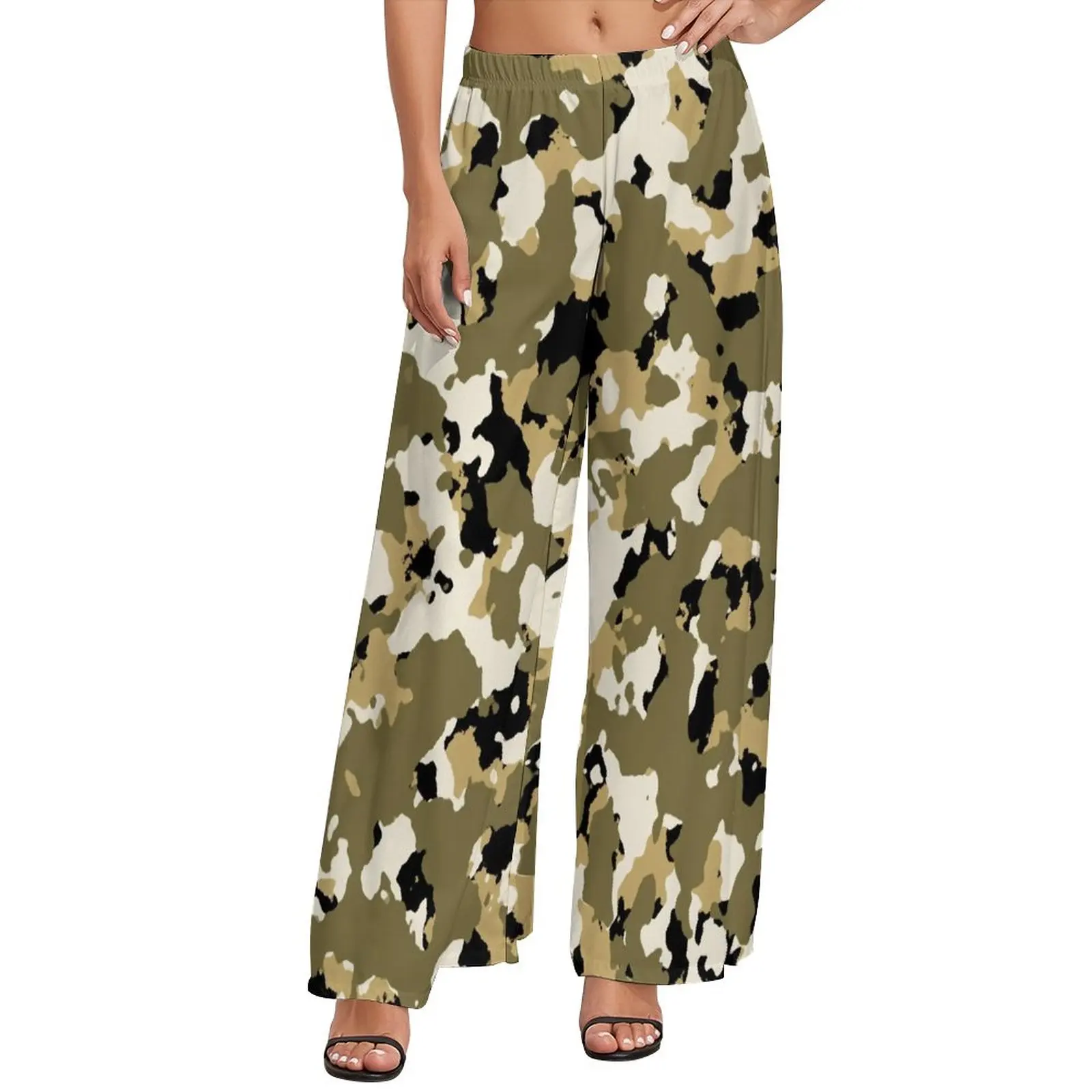 

Tan Camouflage Pants Womens Trendy Desert Camo Street Style Trousers High Waist Casual Wide Pants Birthday Gift