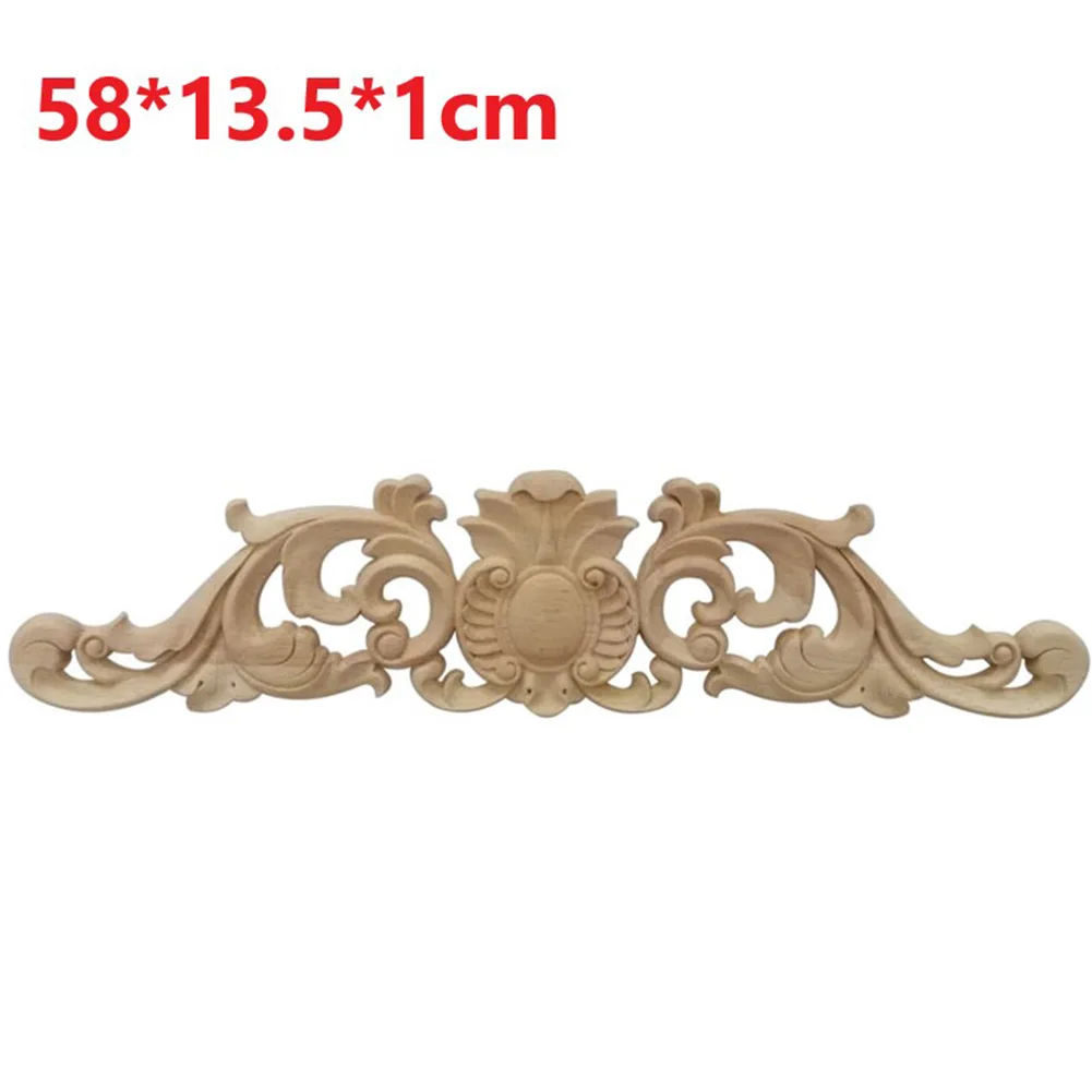 

Cabinet Door Woodcarving Decal Onlay Rubber Wood Applique European 58x13.5x1cm For Furniture Decor Home Decoration Accessories