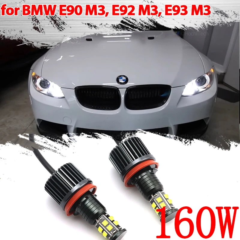 

160W White LED Angel Eyes Light Halo Ring Headlight Canbus For BMW 3 Series E90 M3, E92 M3, E93 M3 2008-2013