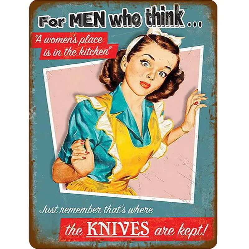 

Vintage Men Think Women Kitchen Quote Humour Home Pub Shed Bar Cafe METAL SIGN