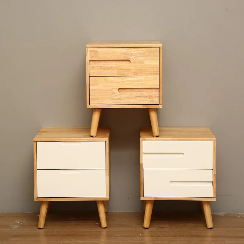 

New All solid wood bedside table bedroom simple small simple bedside cabinet log wind