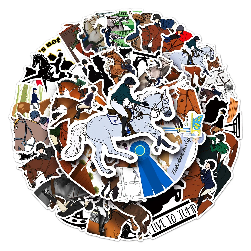 

10/30/50PCS Cartoon Equestrian Match Graffiti Stickers Kids Toys Luggage Laptop IPad Cup Gift DIY Waterproof Sticker Wholesale