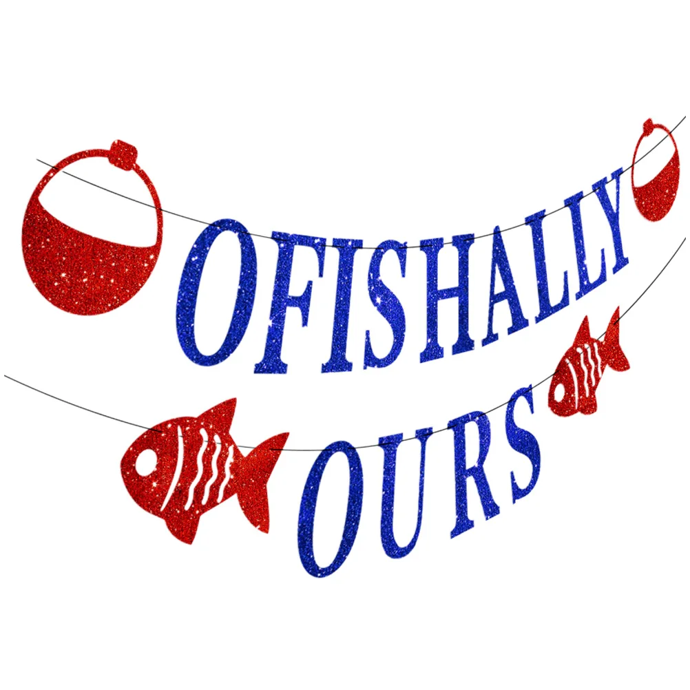 

Fishing Glitter Lattes Blue Decor Fishing Adoption Banner Glitter Birthday Banner Paper Decorative Banner