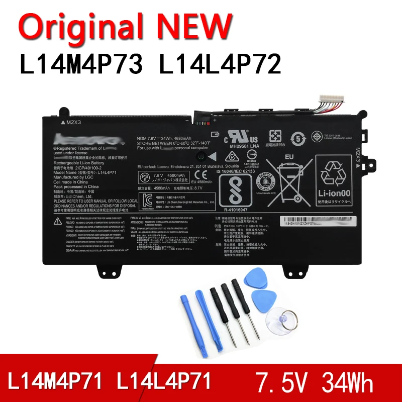 

NEW Original Battery L14L4P72 L14M4P71 L14L4P71 L14M4P73 5B10K10215 For Lenovo Yoga 3 11 Pro 11-5Y10 Yoga 700-11isk