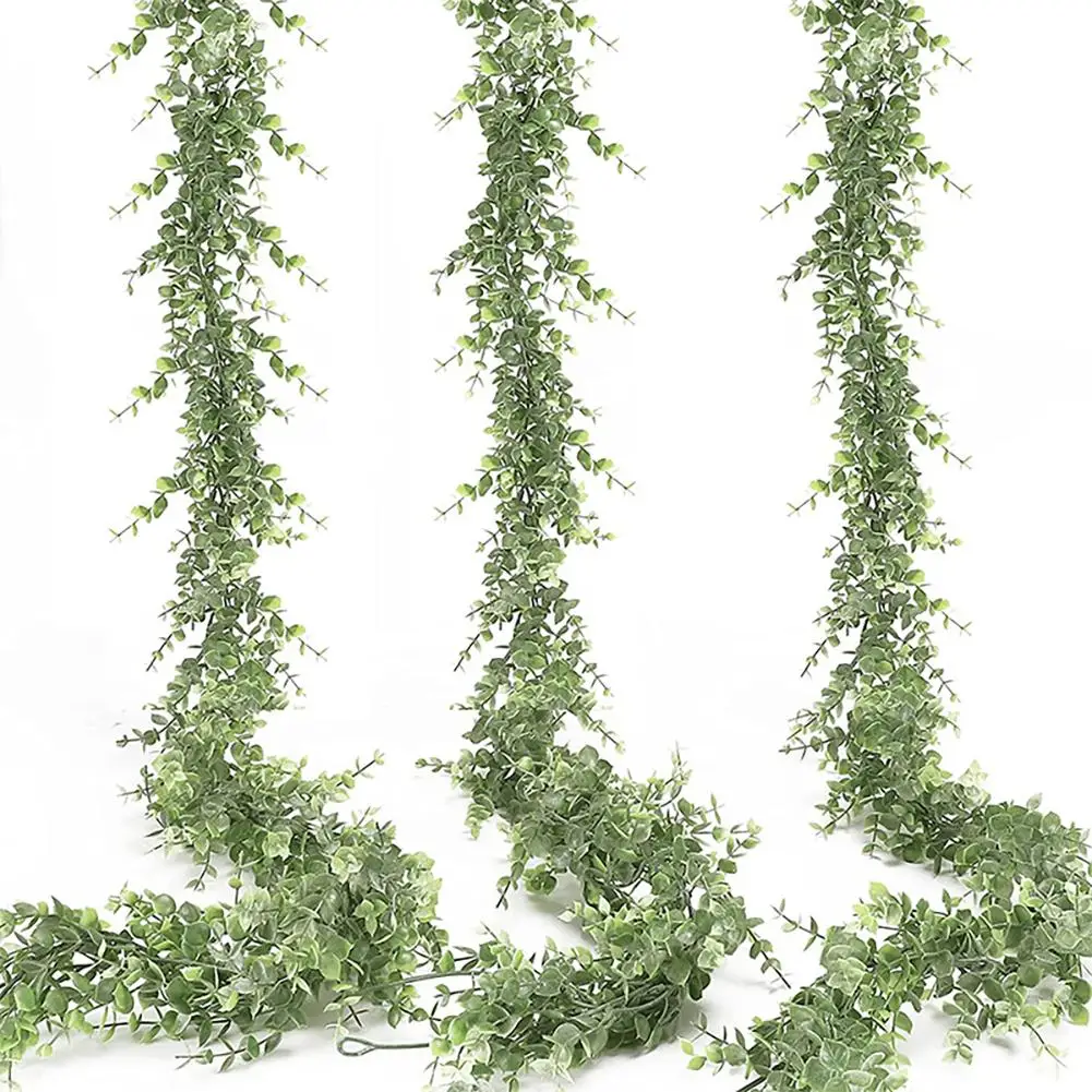 

3pcs 1.8 Meters Artificial Vines Hanging Faux Eucalyptus Leaves Greenery Garland For Backdrop Arch Wall Decor