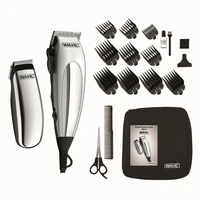 wahl 79305 hair clipper trimmer shaver deluxe home pro wired hair kit corded silver grey full complete prefessional barber set barber hair cutting machine hair trimmer machine trimmer for men