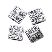 18pcs floral curved square beads spacers l617 9 8x9 8mm zinc alloy fashion jewelry findings components