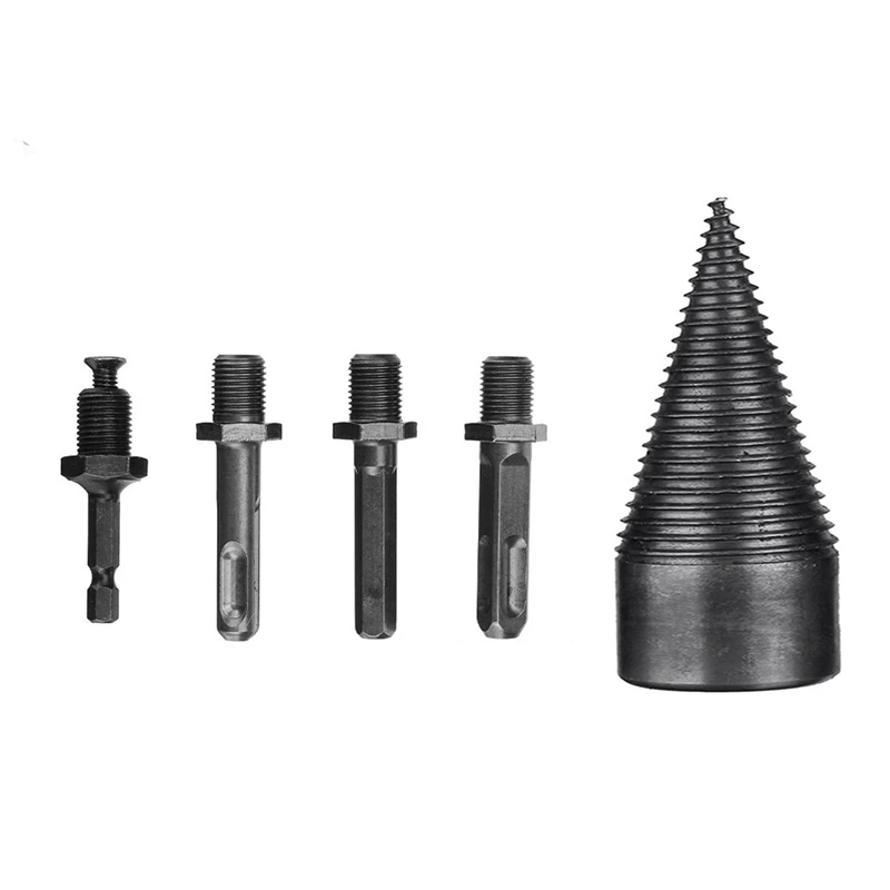 

1Set Wood Cone Punch Driver Square/Round/Hex Drill Bit Split Drilling Tool 50MM Firewood Drill Bit