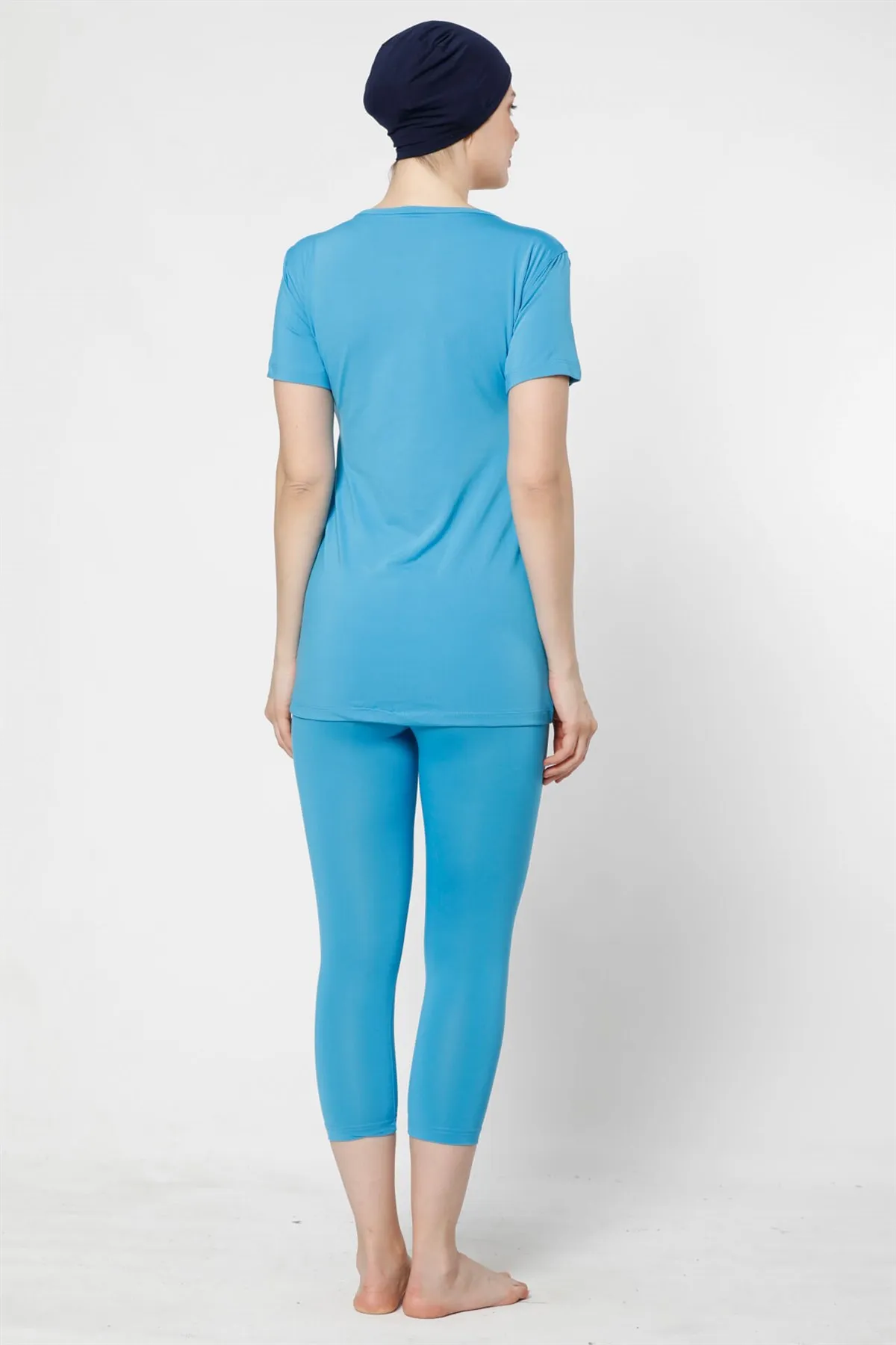 

Fashion Cartoon Half Off The Tights Lycra Short Sleeve Hijab swimwear 28048