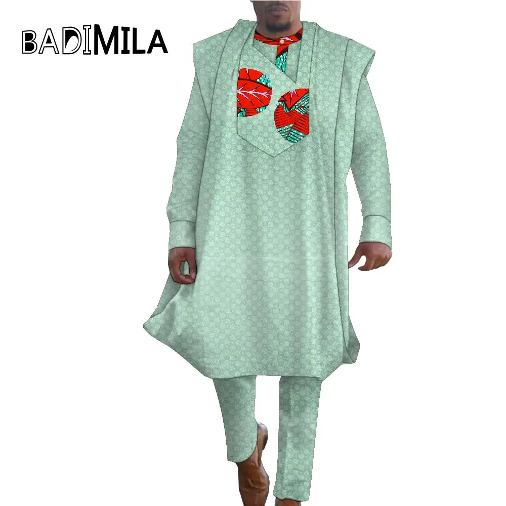 African Menswear Dashiki Scented Jacquard Agbada Shirt And Pants 3-piece Wedding Formal Traditional Costume WYN1461