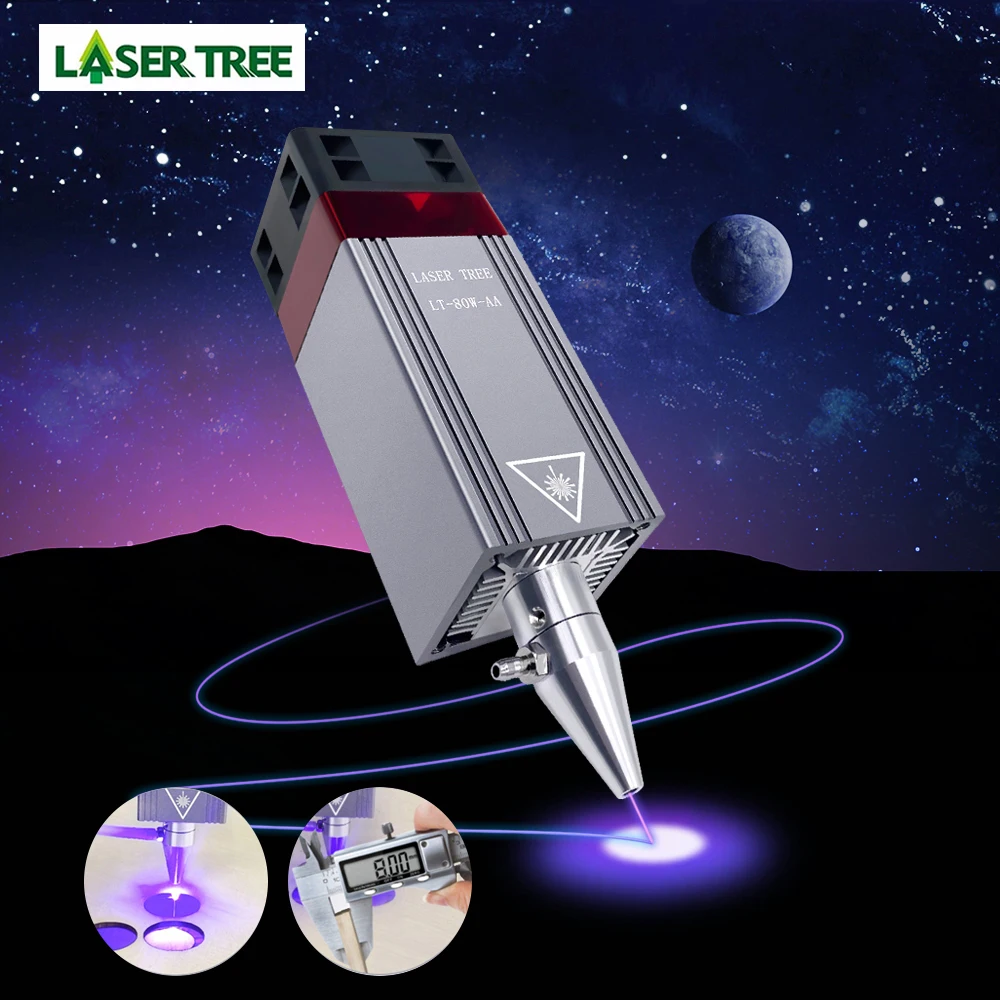 Enlarge LASER TREE 80W Laser Module with Air Assist 450nm Blue Laser Head for CNC DIY Laser Engraving Cutting Machine Woodworking Tools