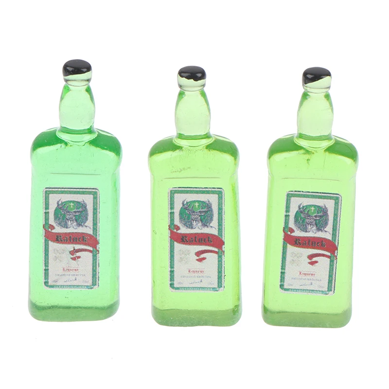 

10pcs Dollhouse Miniature Resin Bottle Simulation Wine Bottle Model Doll House Accessories Kids Toys