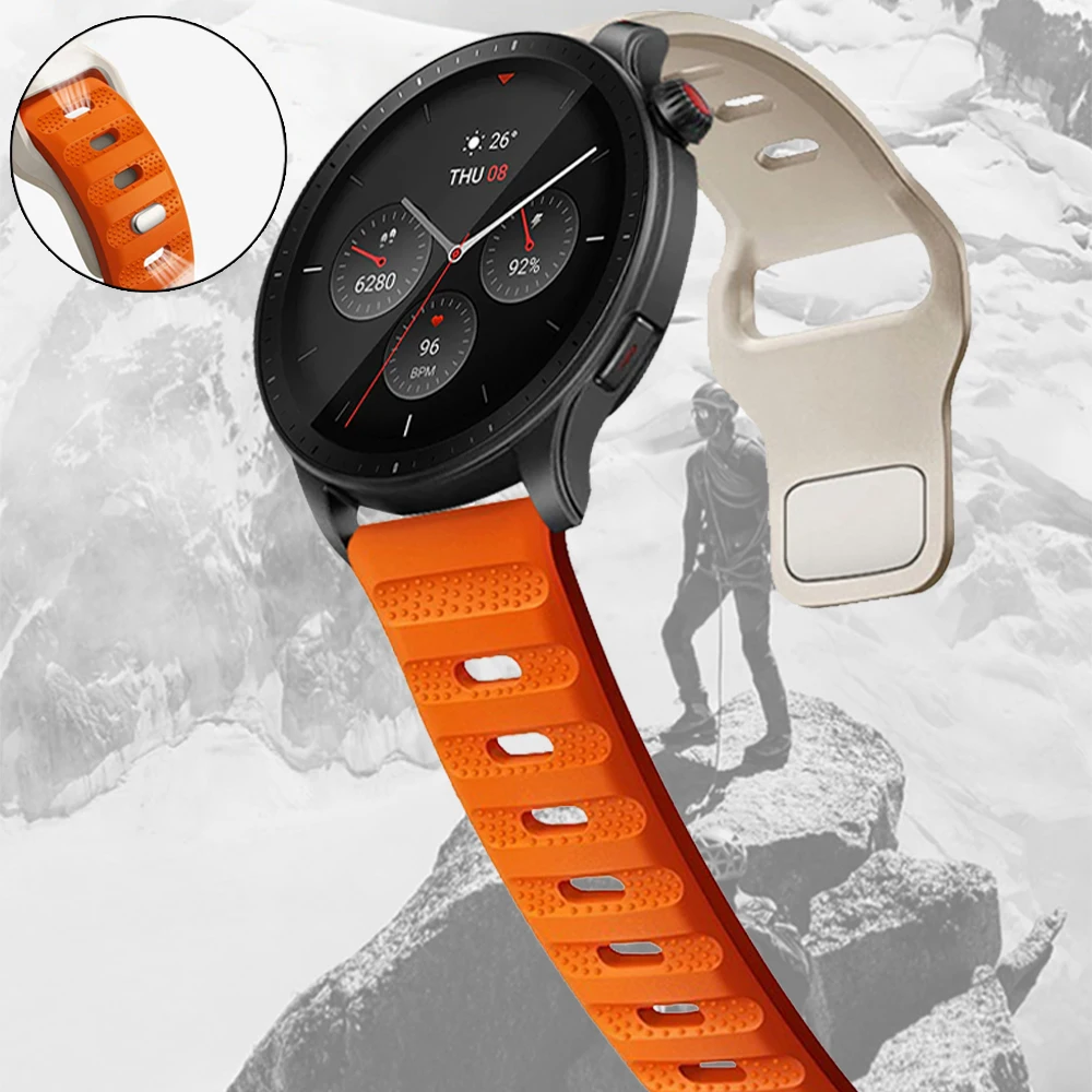 

20mm 22mm Watch Strap For Amazfit Bip 3 3Pro GTR 2 3 4 GTS 2e 3 4 4mini Silicon Band For Samsung Galaxy Watch 3 4/5/5Pro 42 46MM