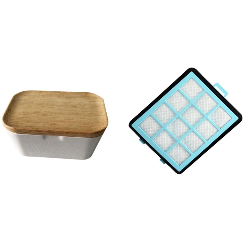 

Butter Dish Butter Box Container And Cover, 250ML With 5Pcs Sponge Cotton And 5Pcs HEPA Filters For FC8760