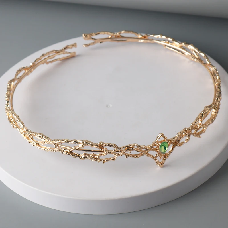 

Wedding Hair Tiara Crystal Bridal Tiara Crown Golden Color Diadem Veil Tiaras Wedding Hair Accessories Headpieces Head Jewelry