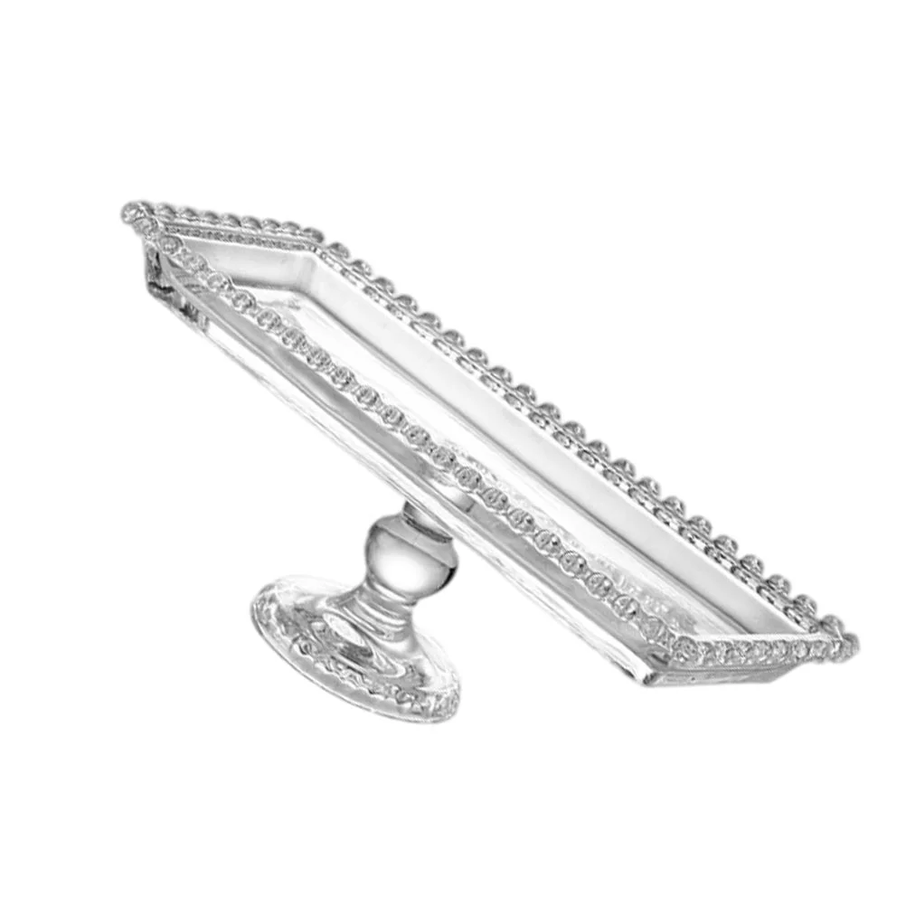 

Tray Plate Stand Cake Fruit Serving Cupcake Display Footed Dessert Snack Bowl Crystal Platter Fruits Food Style Storage Modern