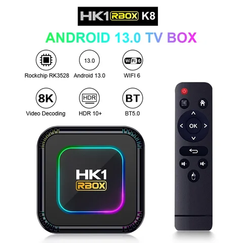 Умный медиаплеер HK1 RBOX K8 Home Ultra HD 4K, приставка для смарт-ТВ с дистанционным управлением, цифровой плеер, совместимый с Android 13,0