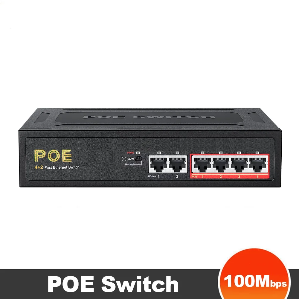 POE 100 Мбит/с коммутатор Ethernet