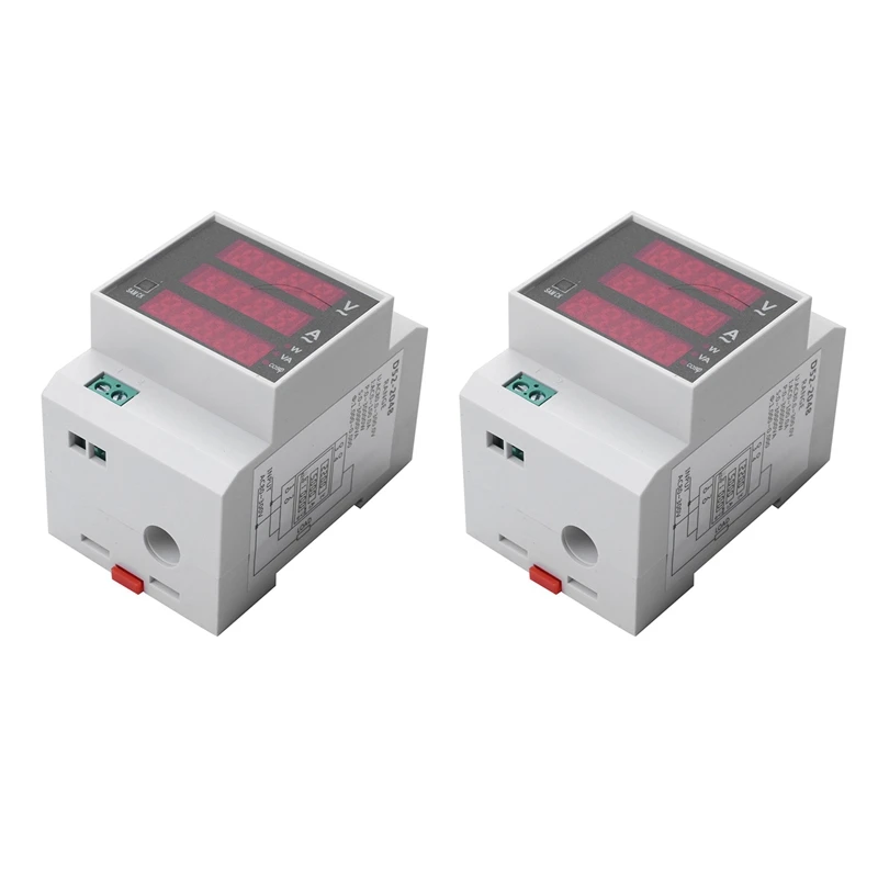 

2X AC80-300V/100A Digital Energy Meter Din Rail LED Active Power Factor Multi-Functional Power Met Power Meter