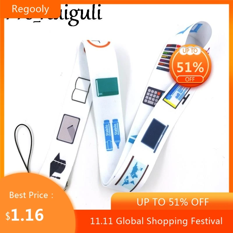 

Education School University Stationary Lanyards Cool Neck Strap webbings ribbons Phone Keys ID Card Holder Lanyard For Keys DIY