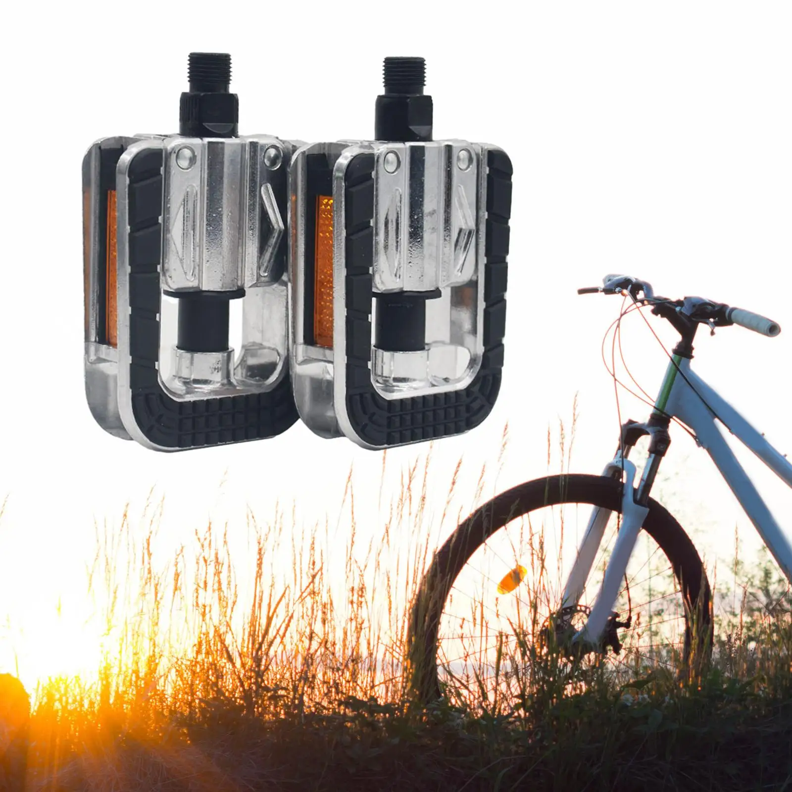 2 шт. педали для горного велосипеда плоские с противоскользящими гвоздями