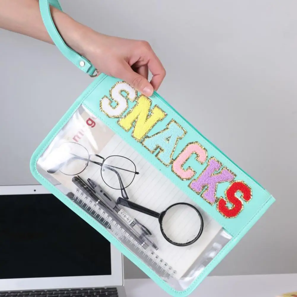 

Makeup Storage Bag With Zipper Large Capacity Transparent Waterproof PVC Stationery Cosmetic Organizer Bag Travel Use