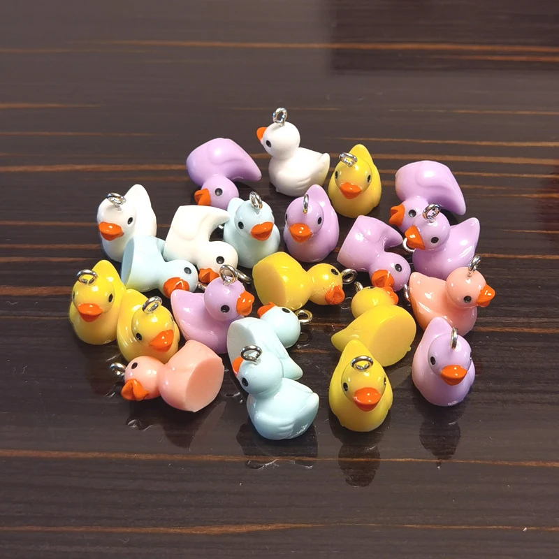 

10PCS Duck Resin Pendant Charm Cobachon Flatback Embellishments Iphone Case Jewelry Handmade Craft Accessories DIY