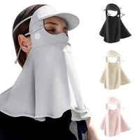 ice silk sunscreen mask breathable womens full face forehead neck uv protection balaclava cooling cycling face cover cap scarf