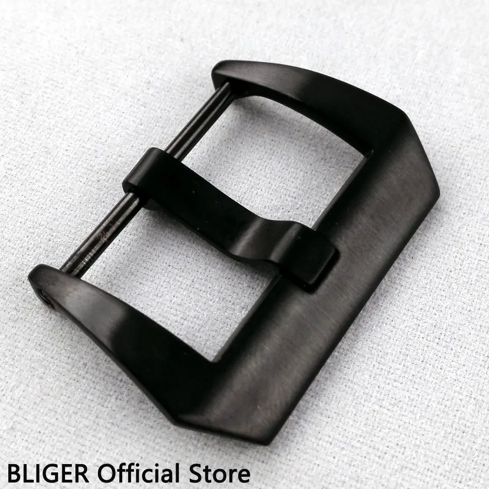 

1PCS 22MM Full Stainless Steel Black PVD Coated Watch Buckle Pin Clasp Buckle Fit For Genuine Leather Strap Watch Band B1