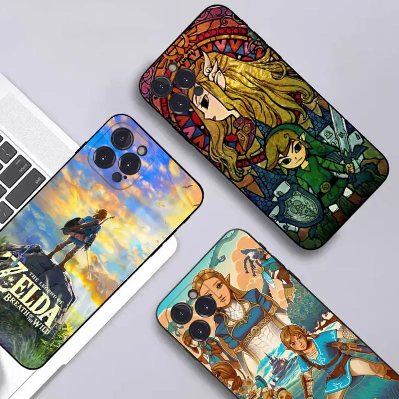 MINISO Game L-Legends Of The Zelda Phone Case Silicone Soft for iphone 14 13 12 11 Pro Mini XS MAX 8 7 6 Plus X XS XR Cover