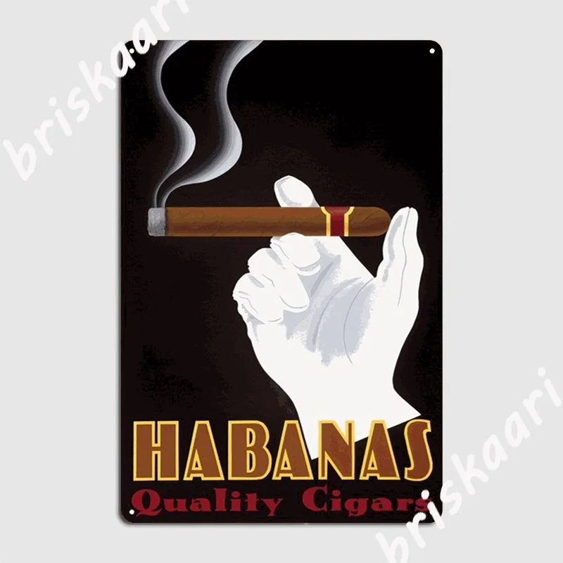 

Habanas качественные сигары арт-деко рекламный плакат металлический знак Клубная вечевечерние настенная табличка на заказ жестяной знак плак...