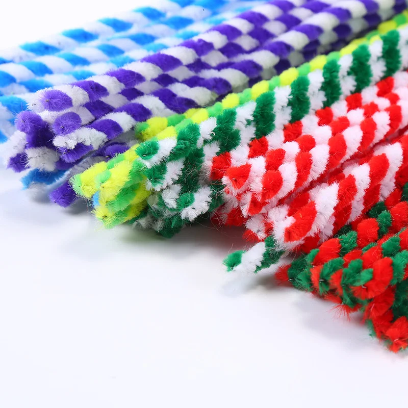 10000 шт. стебли синели трубка 30 см двухцветная плюшевая металлическая проволочная