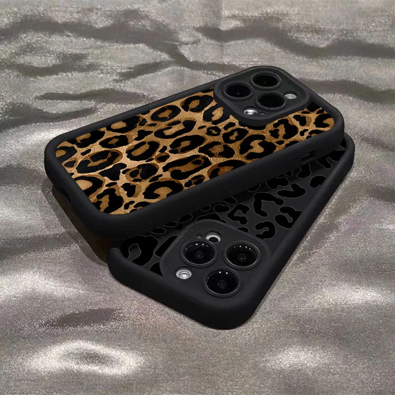 Фото Black Leopard Print Retro Phone Case For OPPO Reno 2 3 4 5 6 7 7Z 8 8T 10 11 11F 12 12F Pro Plus 4G 5G Soft TPU Back Cover №4