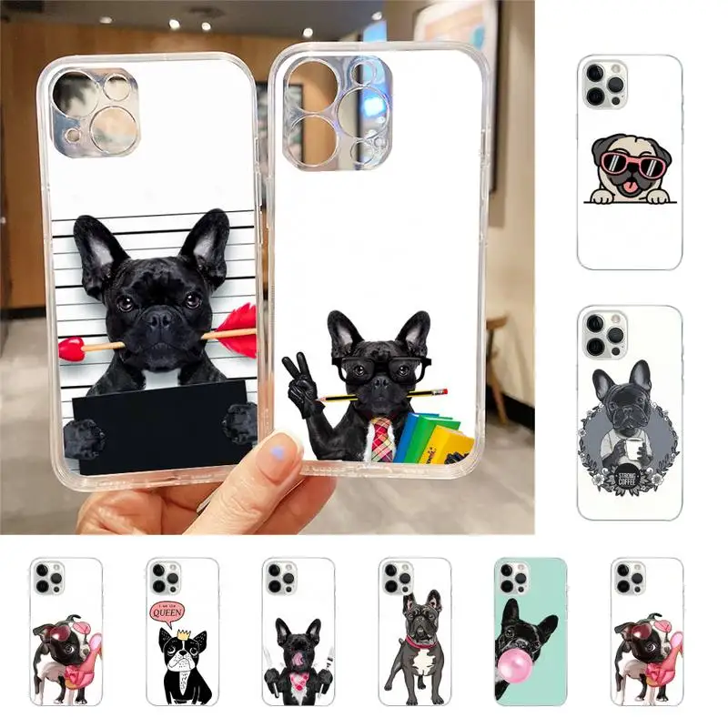 

Pug Dog French Bulldog Phone Case For Iphone 7 8 Plus X Xr Xs 11 12 13 Se2020 Mini Mobile Iphones 14 Pro Max Case