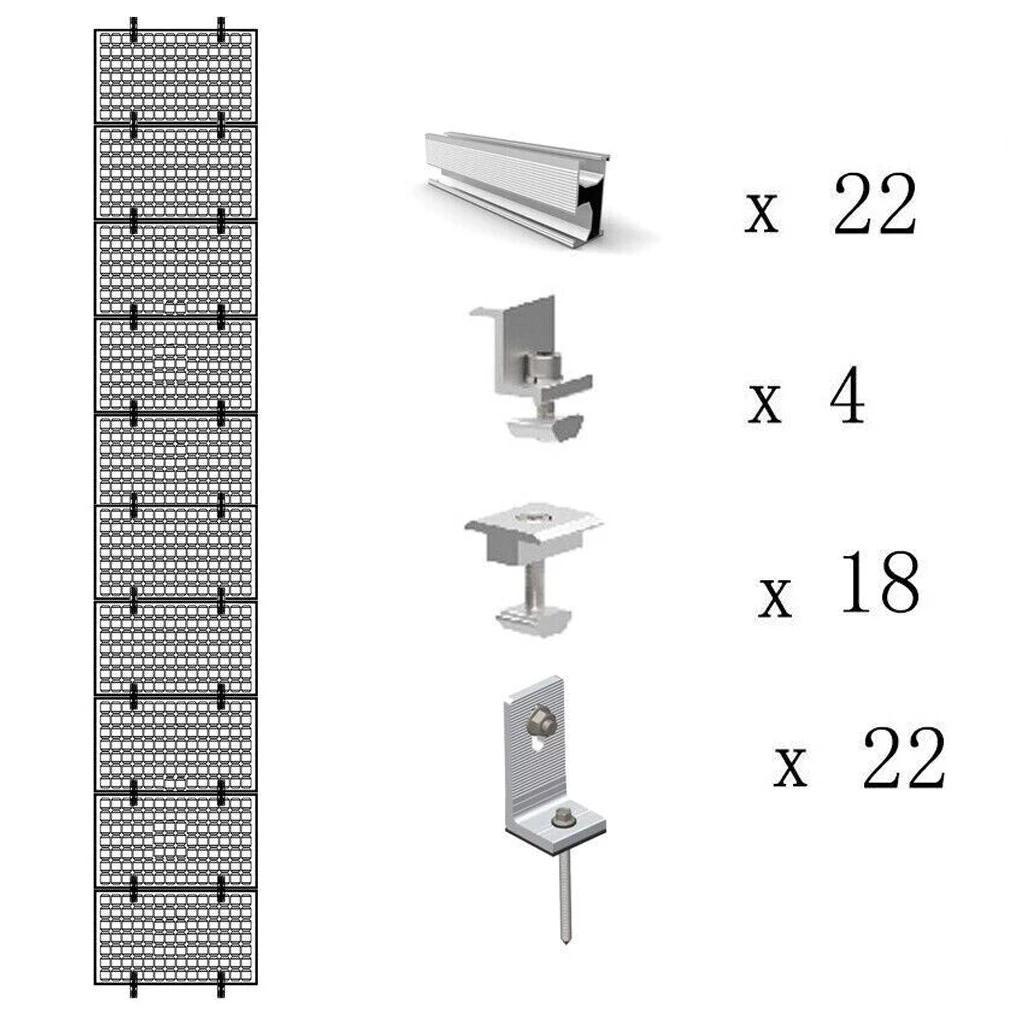 

Solar Rail Alu Mounting Rail Solar Panel PV Profile Solar Profile 200mm *56mm*30mm Aluminum Alloy For Flat Roof Metal Roof