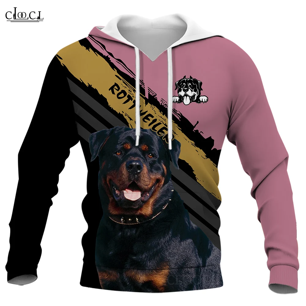 

CLOOCL Men Hoodie Rottweiler Dog 3D Printed Animal Hooded Sweatshirt Women Streetwear Pullover Male Jacket Teenage Clothing