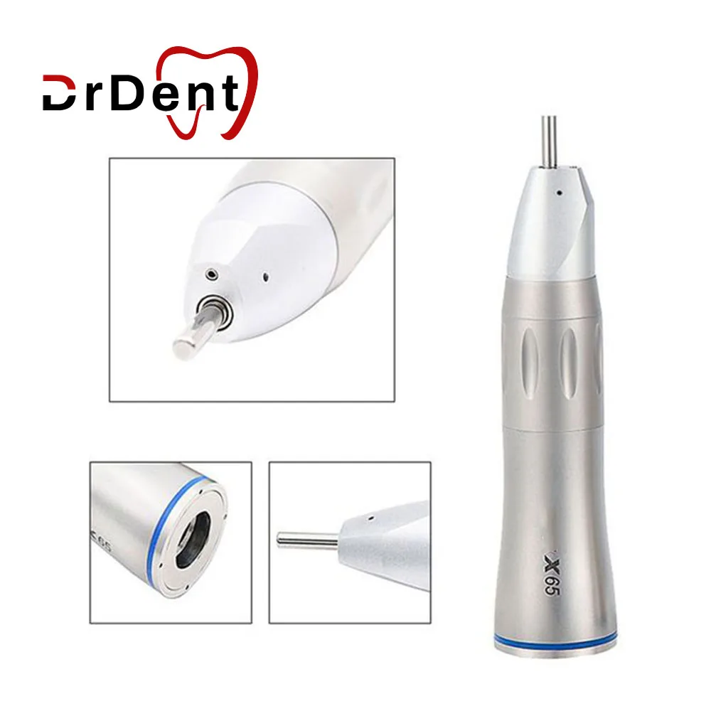 

External Water Spray Low Speed Dental Handpiece With LED Straight Cone /Contra Angle 1:1 X65/X65L/SG65L Optical Fiber Blue Ring