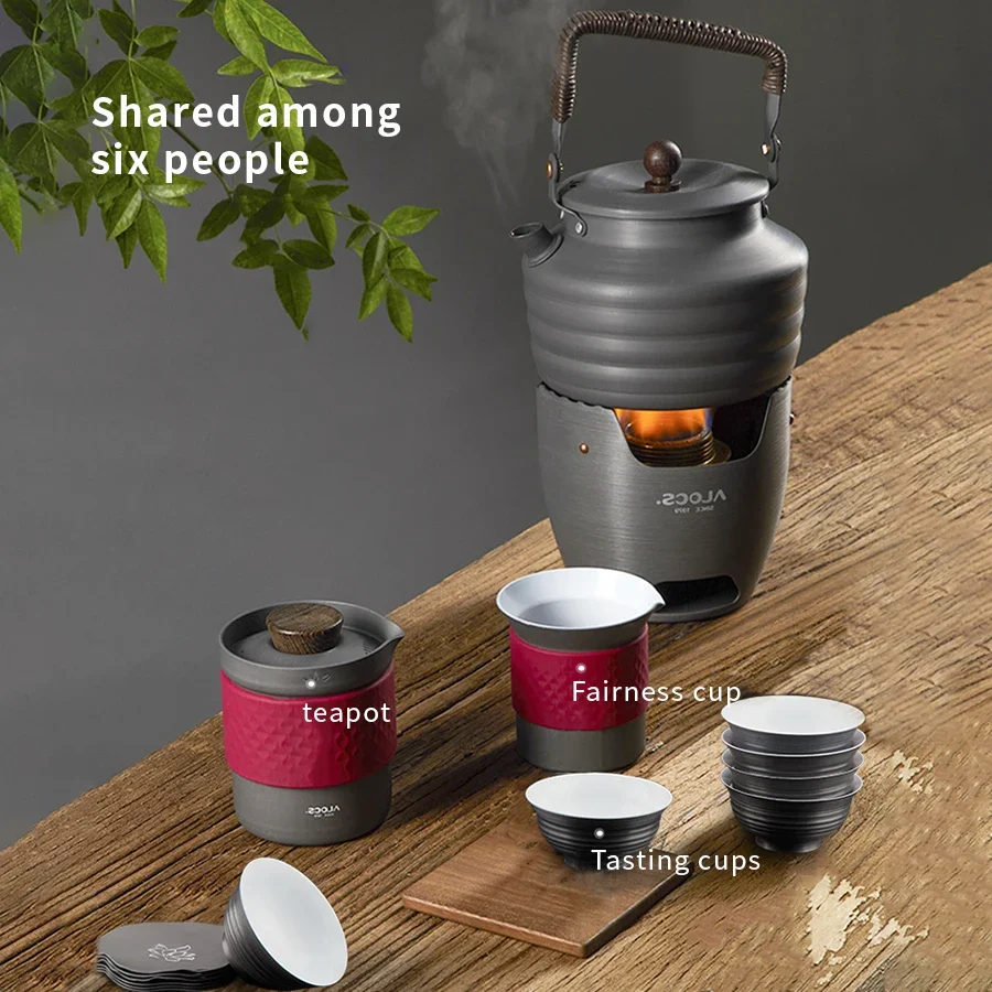 ALOCS TX-04 дорожный чайный набор два горшка шесть портативных Ретро быстрых чашек