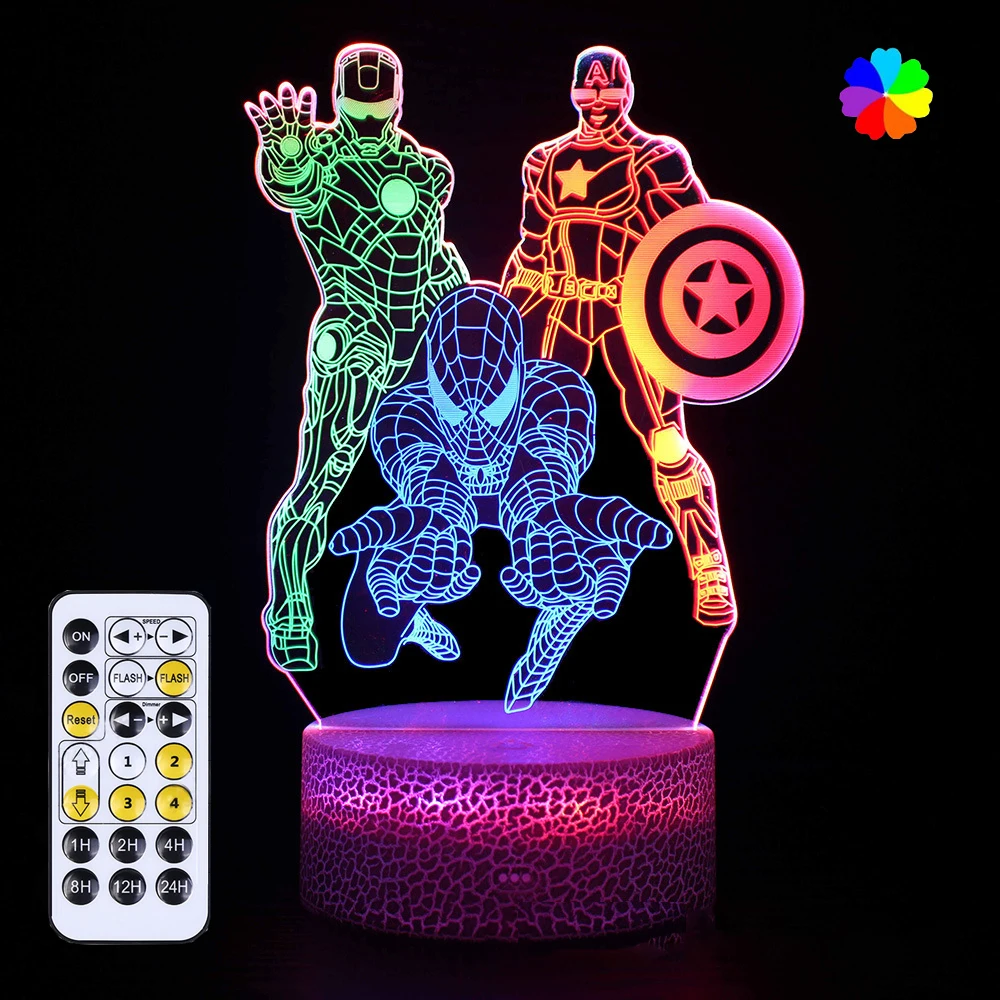 

Акриловая настольная 3d-лампа, светодиодный ночник в стиле аниме, украшение для спальни, с дистанционным управлением, цветной ночник, детские подарки